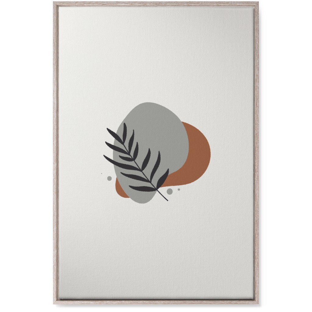 Shapes and Fern Leaf Vi Wall Art, Rustic, Single piece, Canvas, 24x36, Brown, Silver Lining