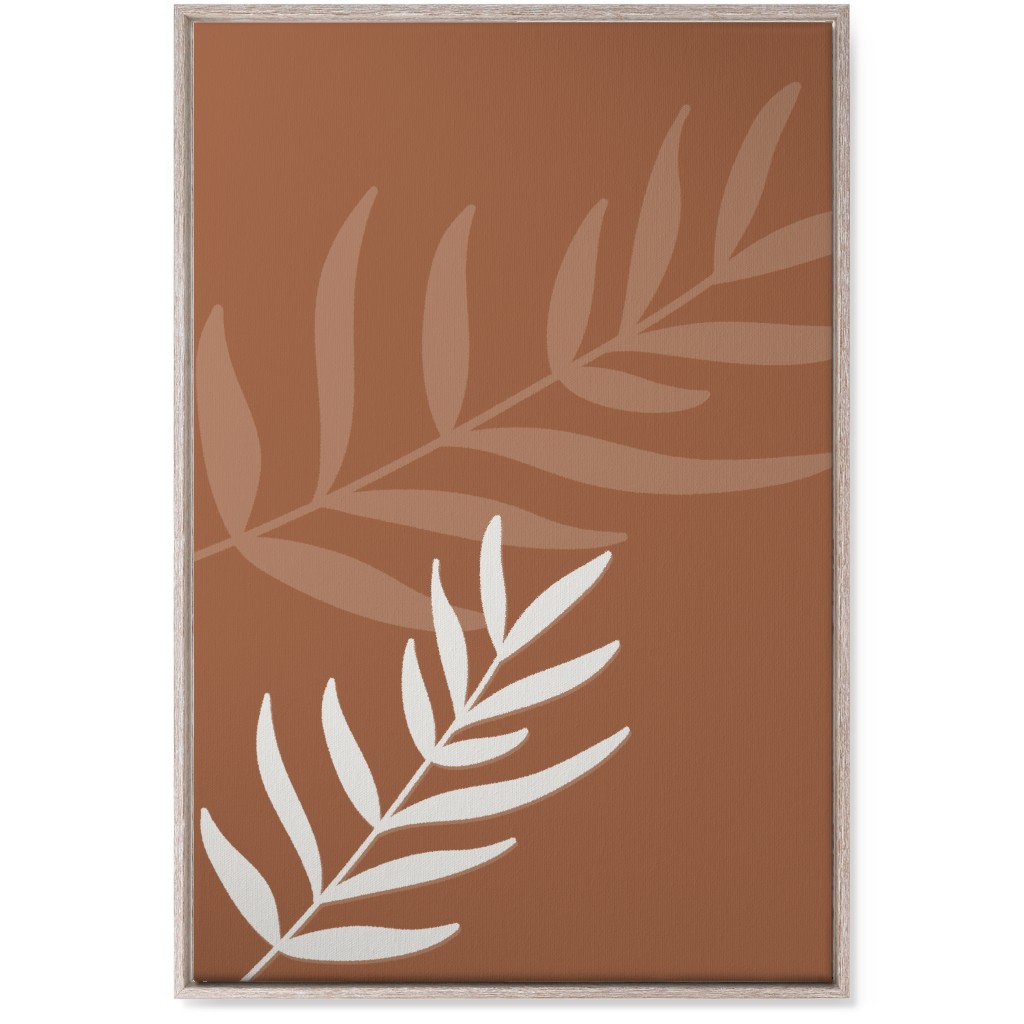 Fern Leaves in Neutral Earth Tones Wall Art, Rustic, Single piece, Canvas, 24x36, Brown, Camel