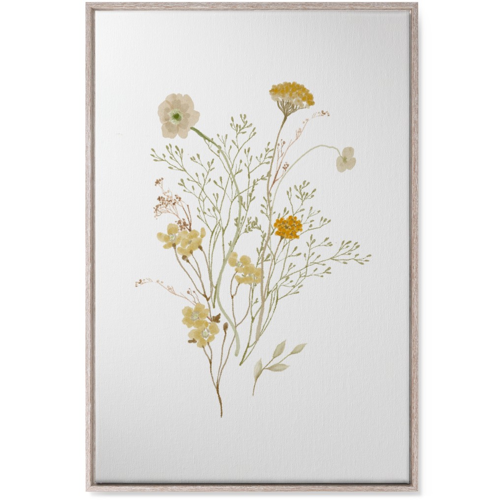 Picked Wildflowers - Yellow Wall Art, Rustic, Single piece, Canvas, 24x36, Yellow, Classic Yellow
