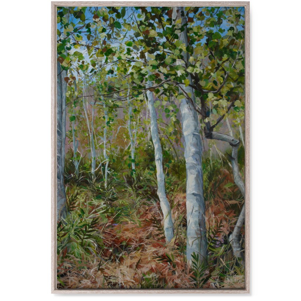 Quaking Aspen Painting Wall Art, Rustic, Single piece, Canvas, 24x36, Green