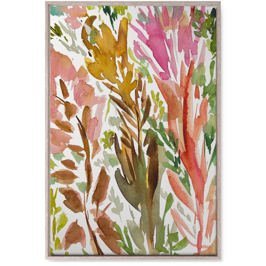 Abstract Garden - Pink Wall Art, Rustic, Single piece, Canvas, 24x36, Multicolor