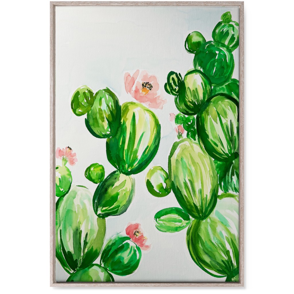Desert Sunset - Green Wall Art, Rustic, Single piece, Canvas, 24x36, Green
