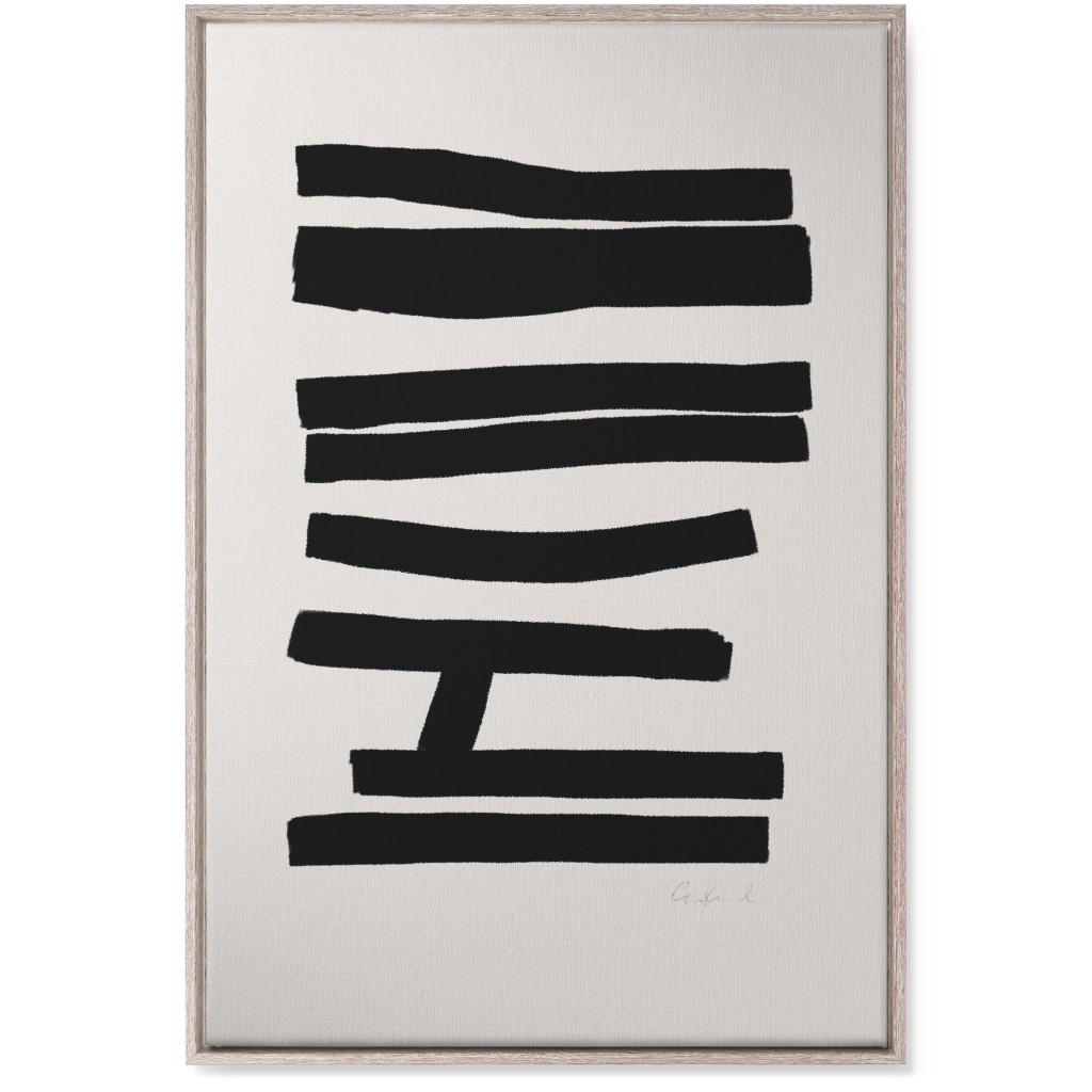 Bold Abstract Stripes Wall Art, Rustic, Single piece, Canvas, 24x36, Black
