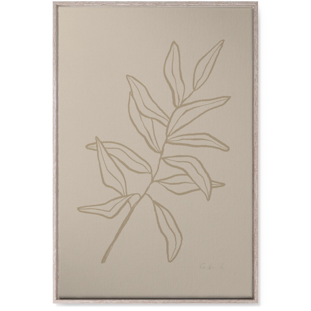Botanical Eucalyptus Wall Art, Rustic, Single piece, Canvas, 24x36, Beige, Pebble