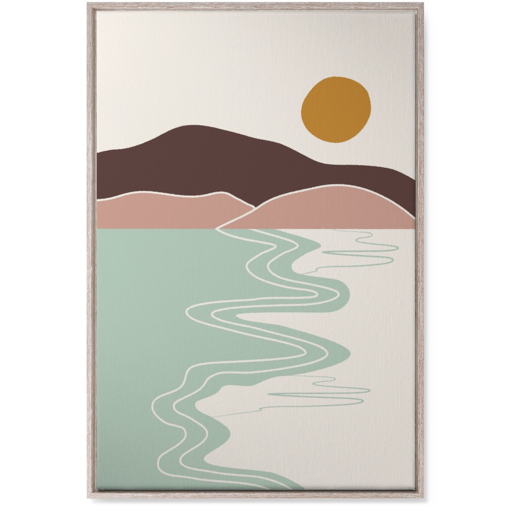 Minimal Beach - Earth Tones Multi Wall Art, Rustic, Single piece, Canvas, 24x36, Multicolor