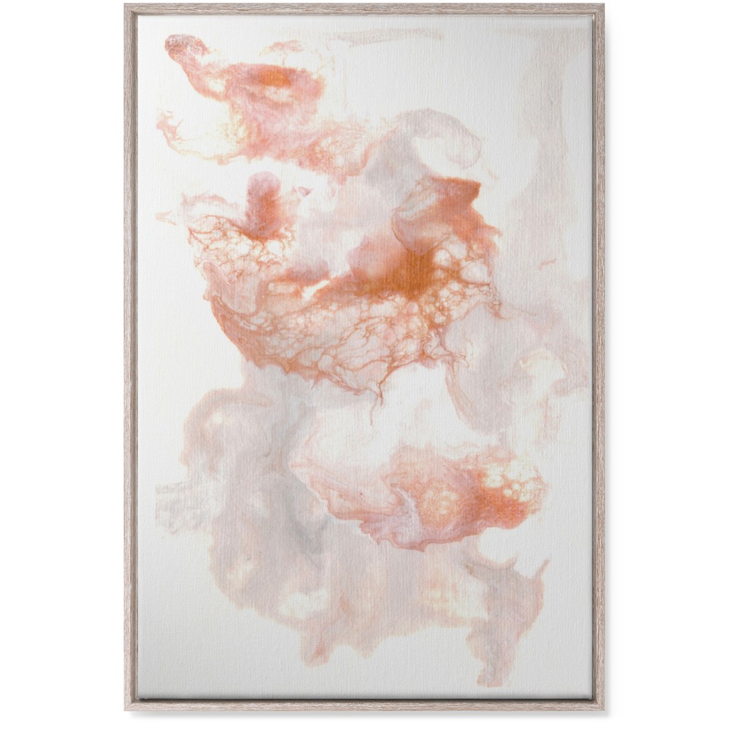 Acrylic Pour Abstract - Copper Wall Art, Rustic, Single piece, Canvas, 24x36, Pink