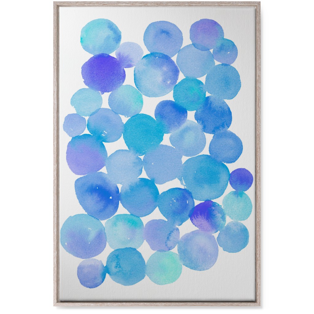 Watercolor Circles Wall Art, Rustic, Single piece, Canvas, 24x36, Blue, Pool