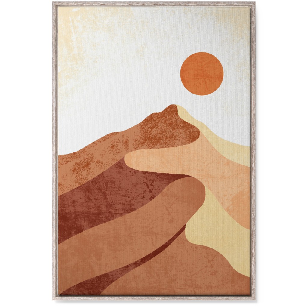 Desert Landscape - Earthy Warm Tones Wall Art, Rustic, Single piece, Canvas, 24x36, Orange