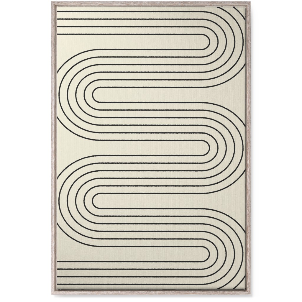 Geometric Abstract Lines - Neutral Wall Art, Rustic, Single piece, Canvas, 24x36, Beige, Pearl