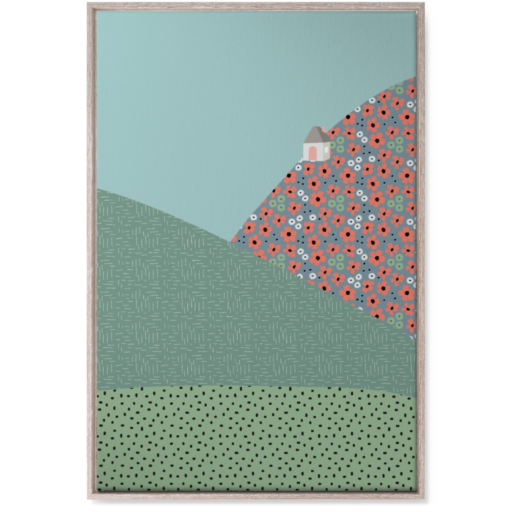 Floral Landscapes Wall Art, Rustic, Single piece, Canvas, 24x36, Green, Desert Green