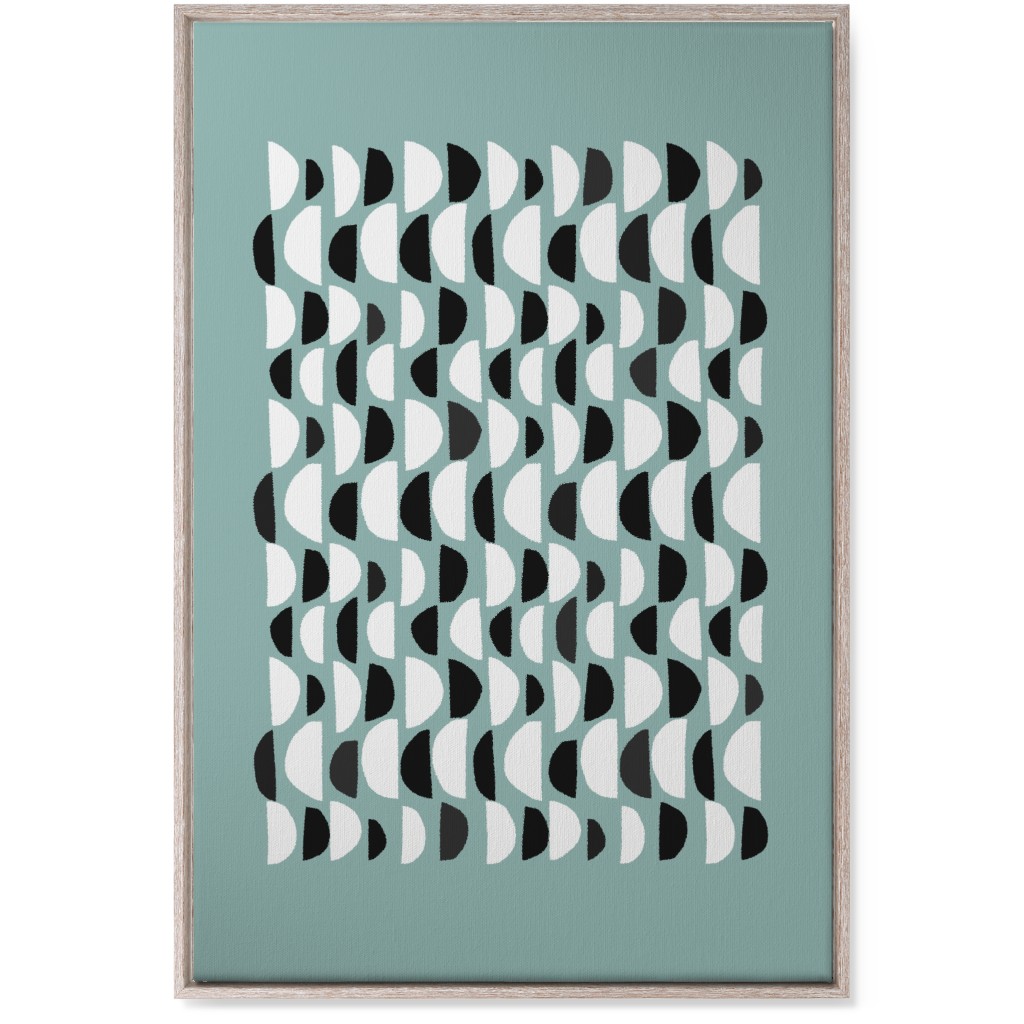 Abstract Scandi Half Moons - Green Wall Art, Rustic, Single piece, Canvas, 24x36, Green, Classic Green