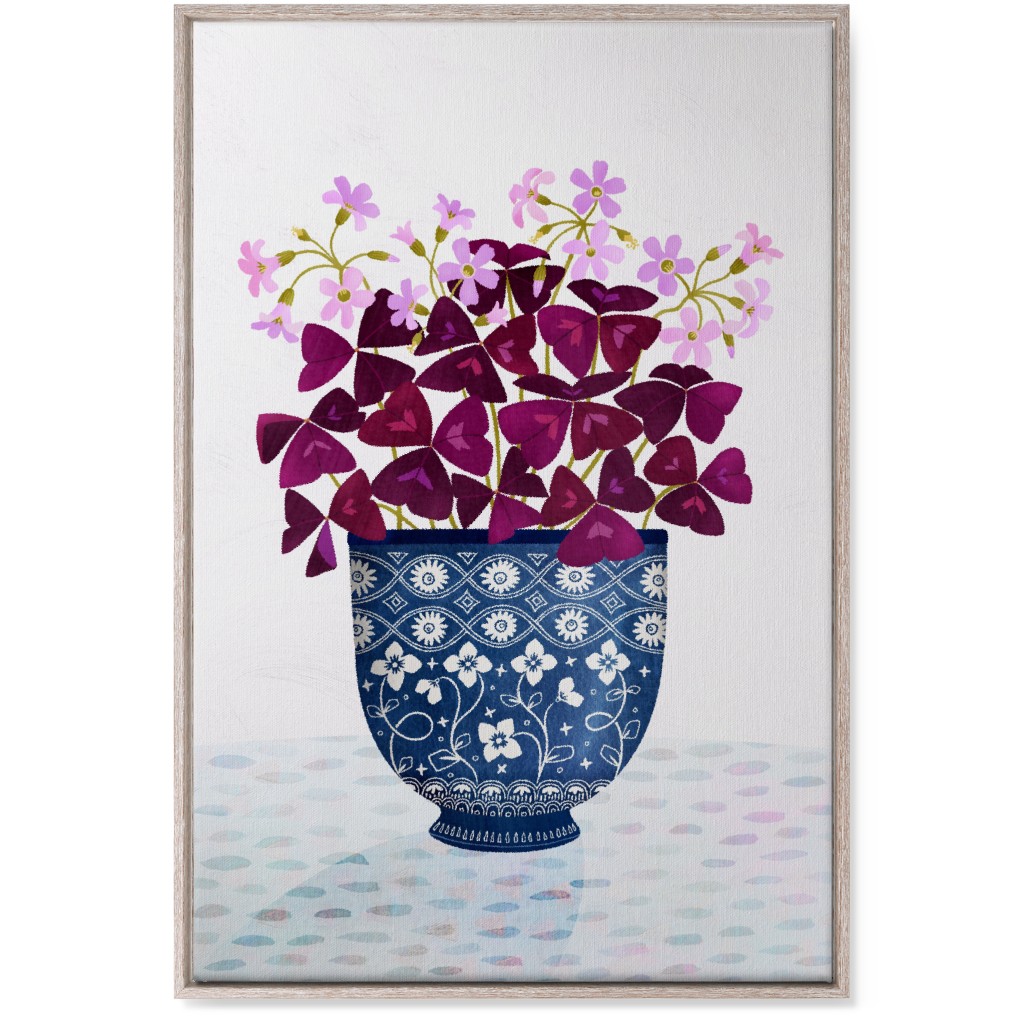 Oxalis Triangularis - Purple and Blue Wall Art, Rustic, Single piece, Canvas, 24x36, Purple