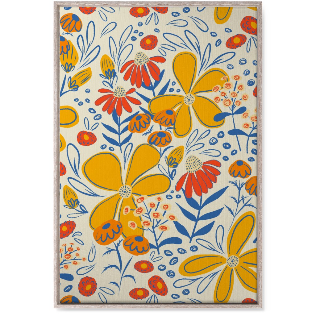 May Flowers - Multi Wall Art, Rustic, Single piece, Canvas, 24x36, Yellow