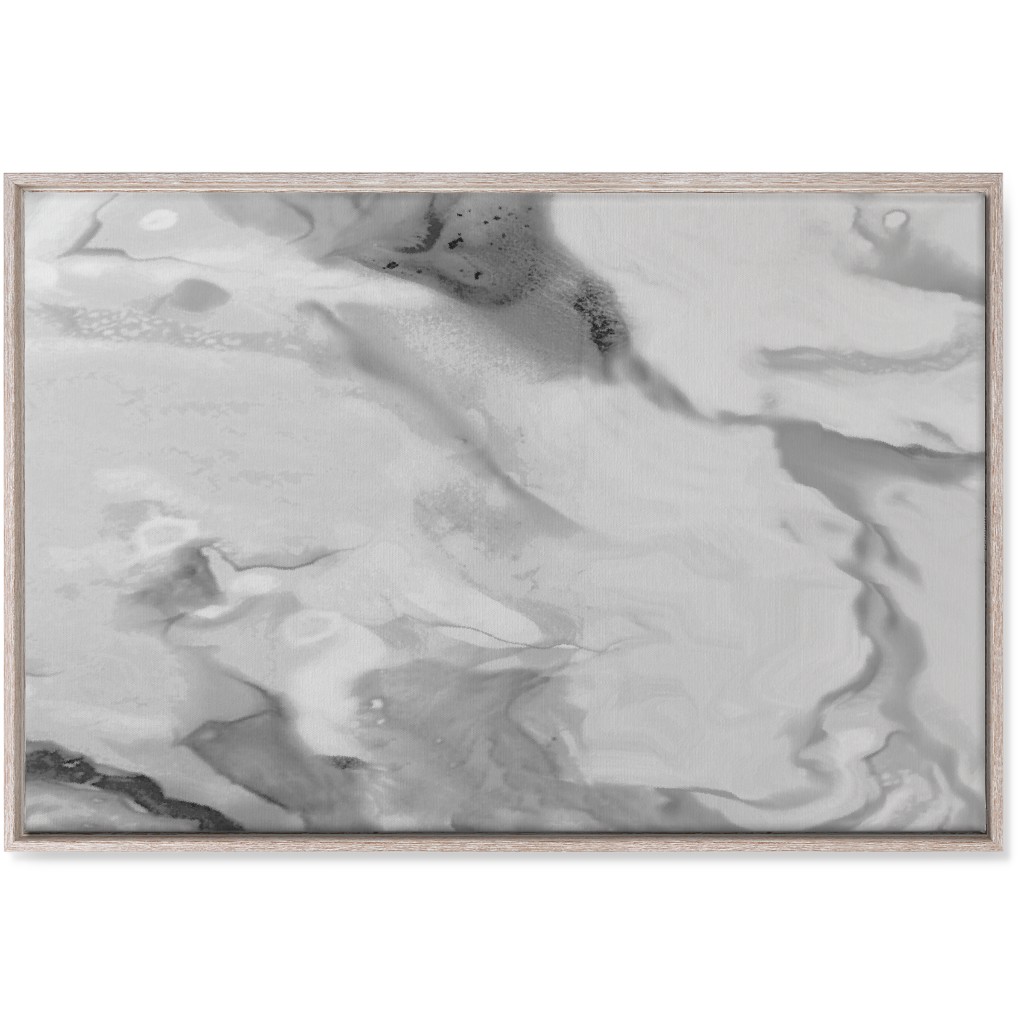Carerra Marble - Watercolor Wall Art, Rustic, Single piece, Canvas, 24x36, Gray