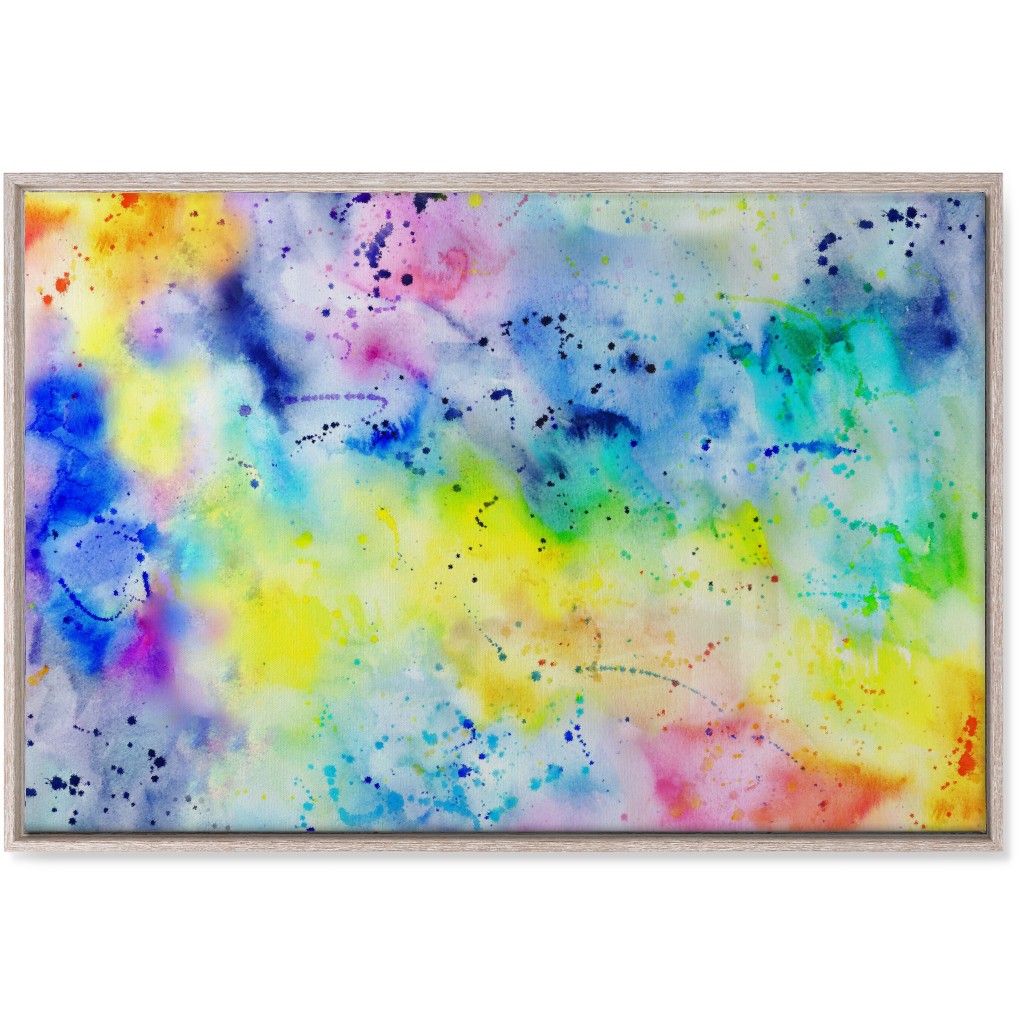 Rainbow Wash Watercolor - Multi Wall Art, Rustic, Single piece, Canvas, 24x36, Multicolor