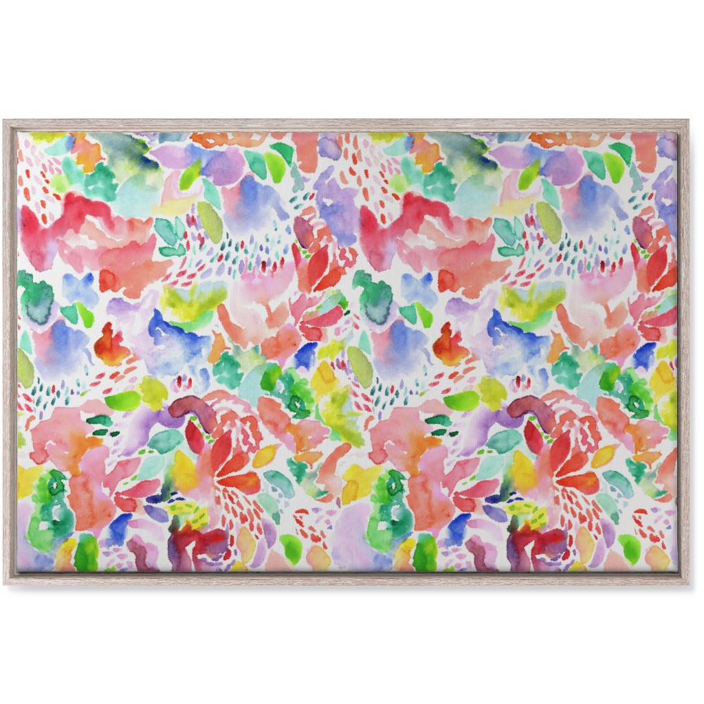 Happy Abstract Watercolor Wall Art, Rustic, Single piece, Canvas, 24x36, Multicolor