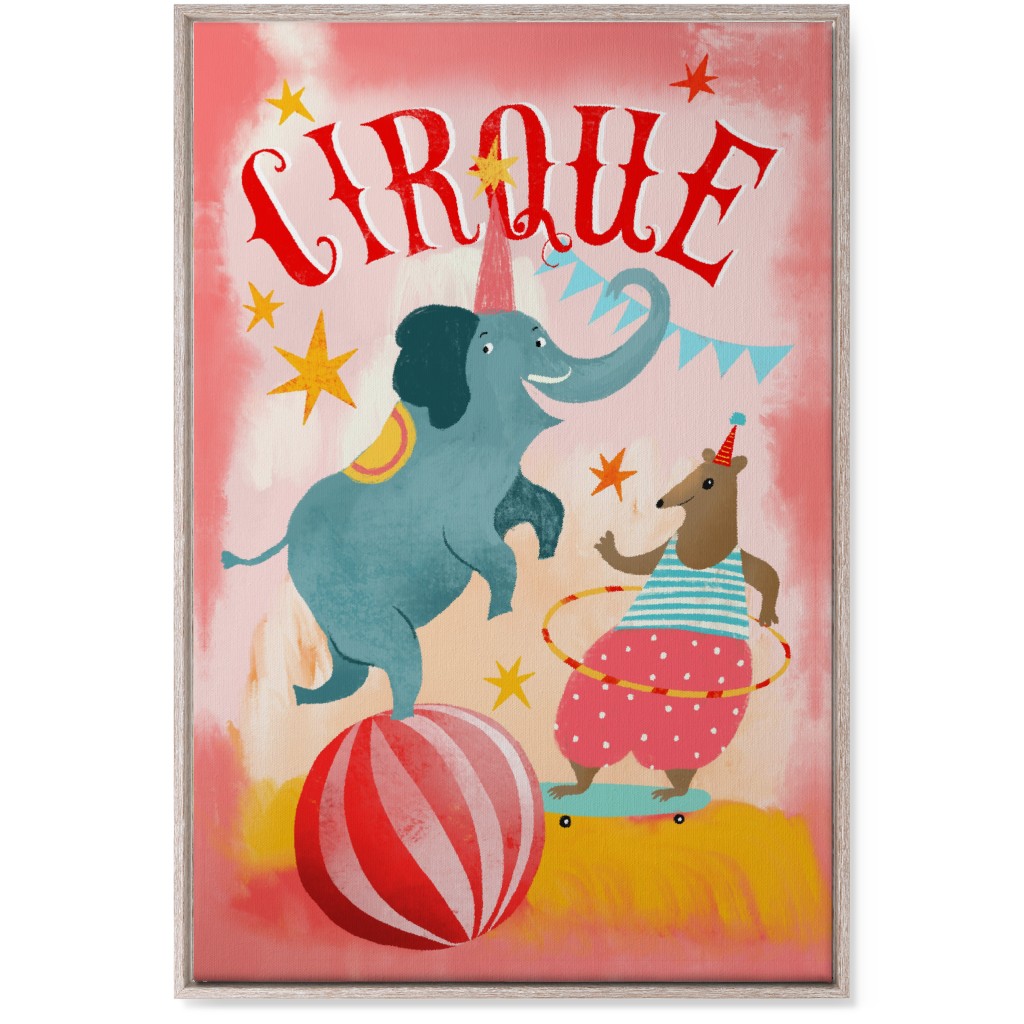 Magic Circus - Blue & Pink Wall Art, Rustic, Single piece, Canvas, 24x36, Multicolor