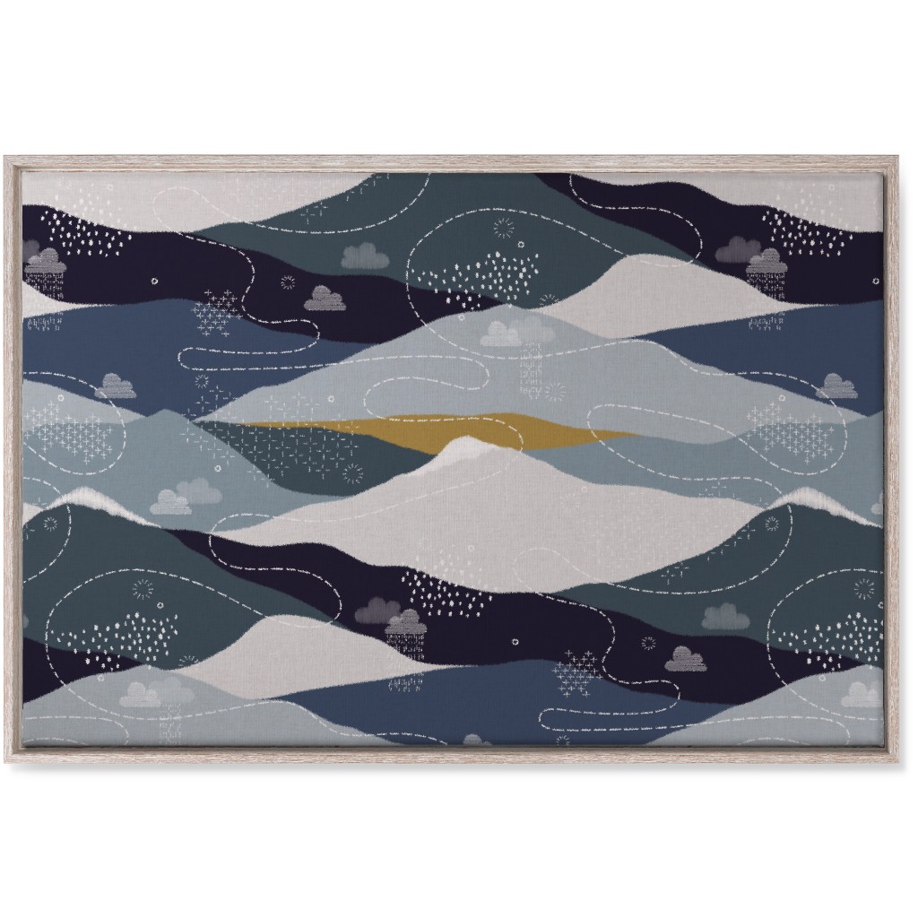 Ever Blue Mountains Wall Art, Rustic, Single piece, Canvas, 24x36, Blue