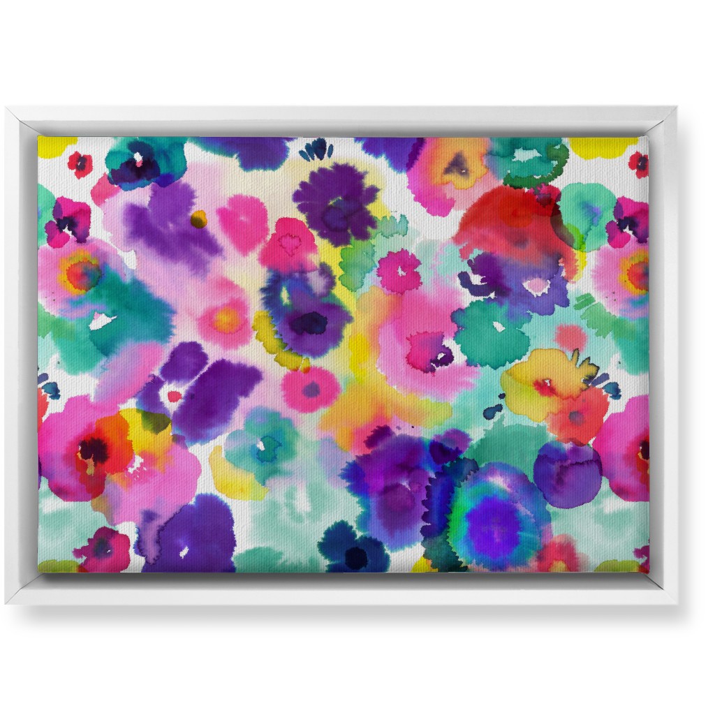 Abstract Floral Watercolor - Multi Wall Art, White, Single piece, Canvas, 10x14, Multicolor