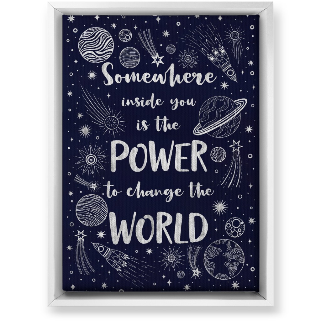 Somewhere Inside You Motivational Quote Wall Art, White, Single piece, Canvas, 10x14