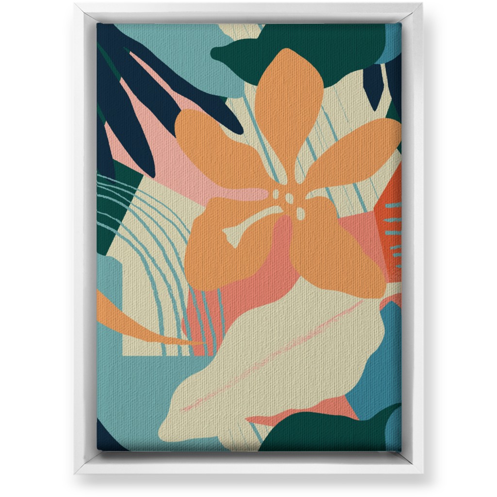 Abstract Magnolia - Multi Wall Art, White, Single piece, Canvas, 10x14, Multicolor