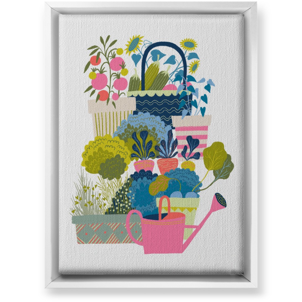Growing Herbs and Flower Gardens - Multi Wall Art, White, Single piece, Canvas, 10x14, Multicolor