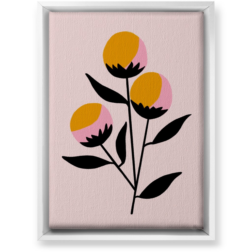 Cotton Candy Flowers - Pink and Orange Wall Art, White, Single piece, Canvas, 10x14, Multicolor