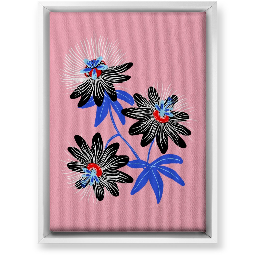 Passion Flower - Multi on Pink Wall Art, White, Single piece, Canvas, 10x14, Pink