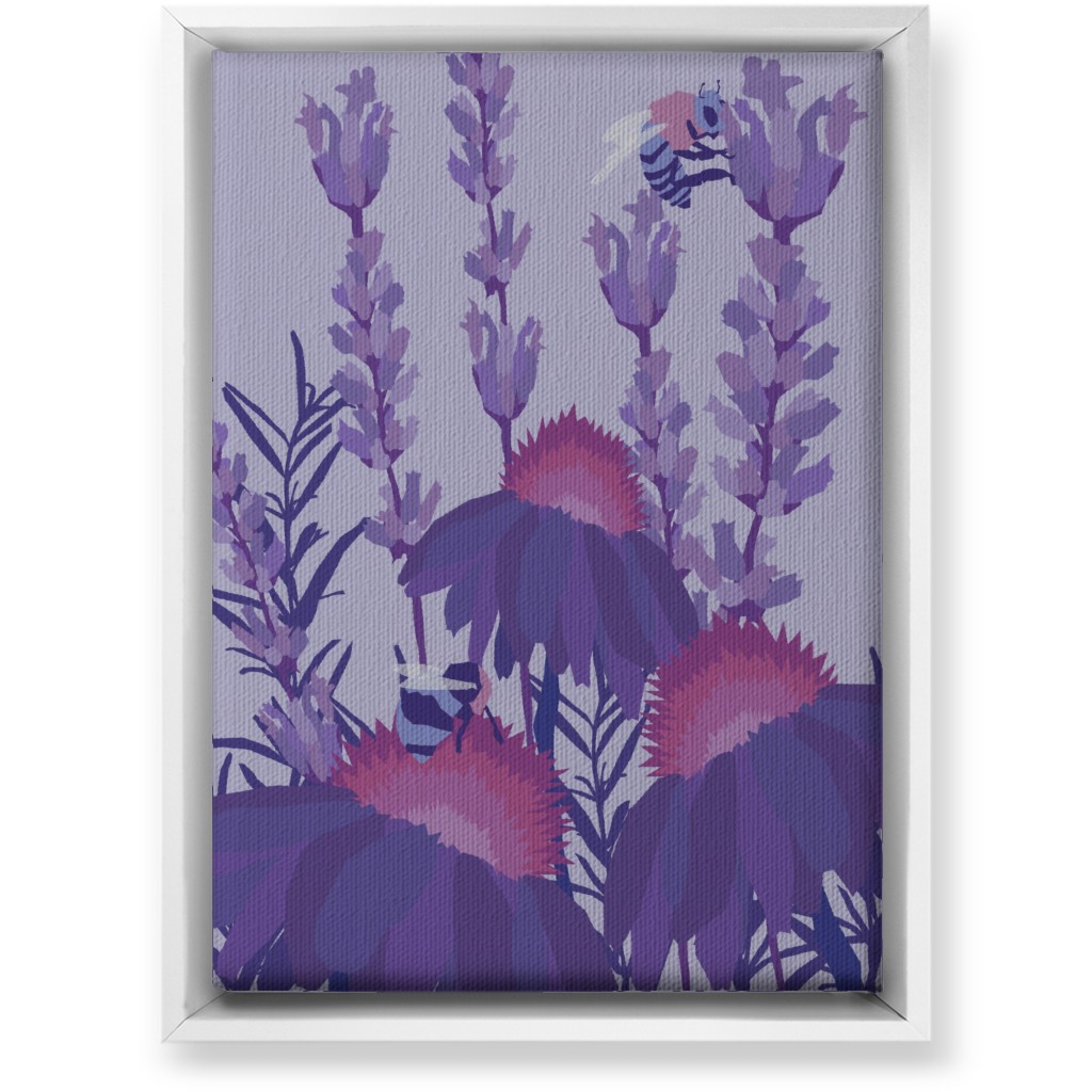 Lavender Fields - Purple Wall Art, White, Single piece, Canvas, 10x14, Purple