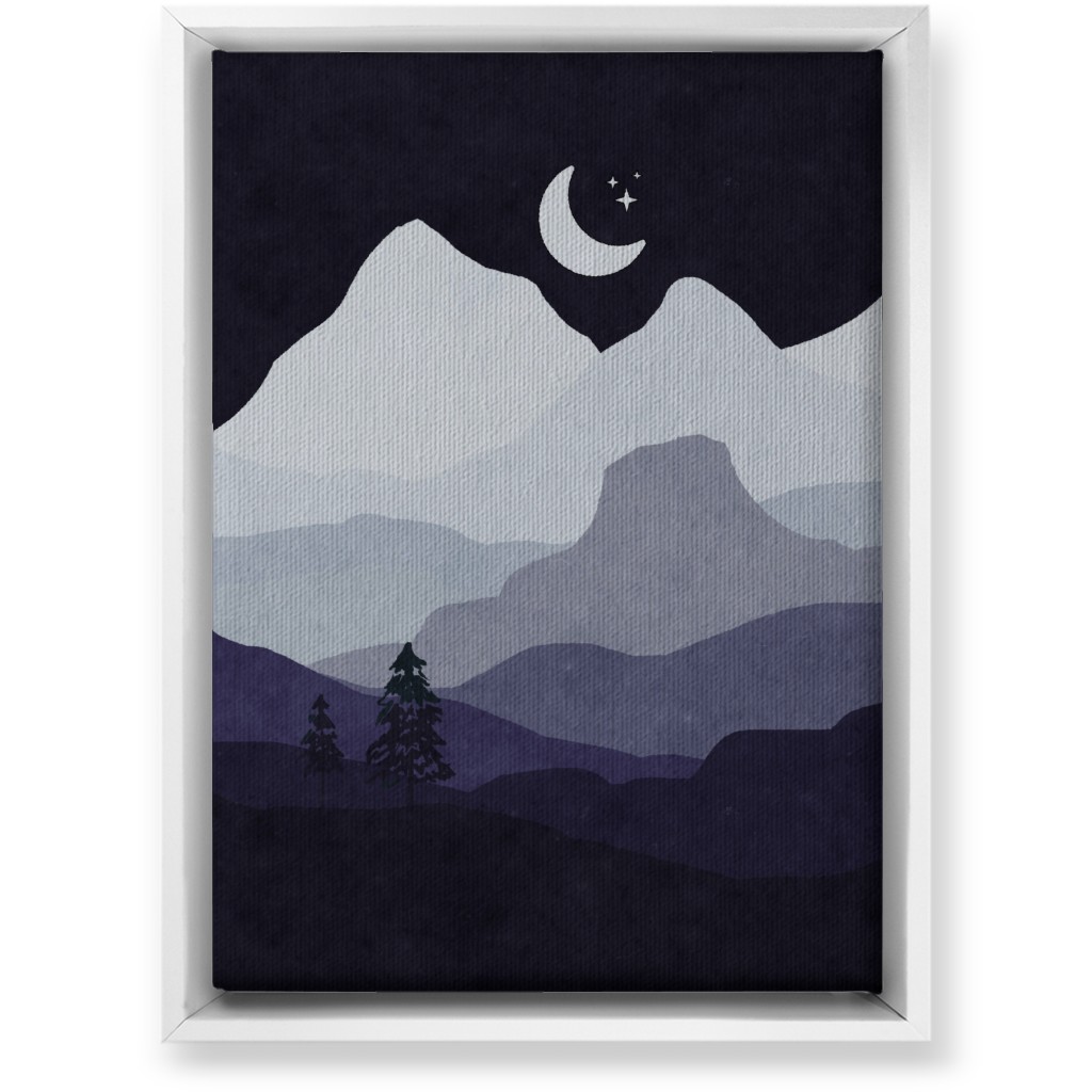 Mountain View Wall Art, White, Single piece, Canvas, 10x14, Purple