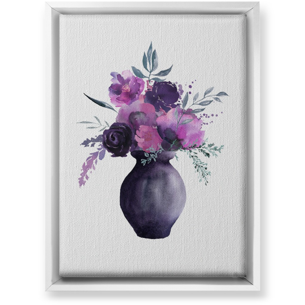 Flowers in a Vase Wall Art, White, Single piece, Canvas, 10x14, Purple, Lupin