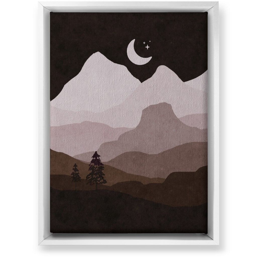 Mountain View Wall Art, White, Single piece, Canvas, 10x14, Brown, Coffee