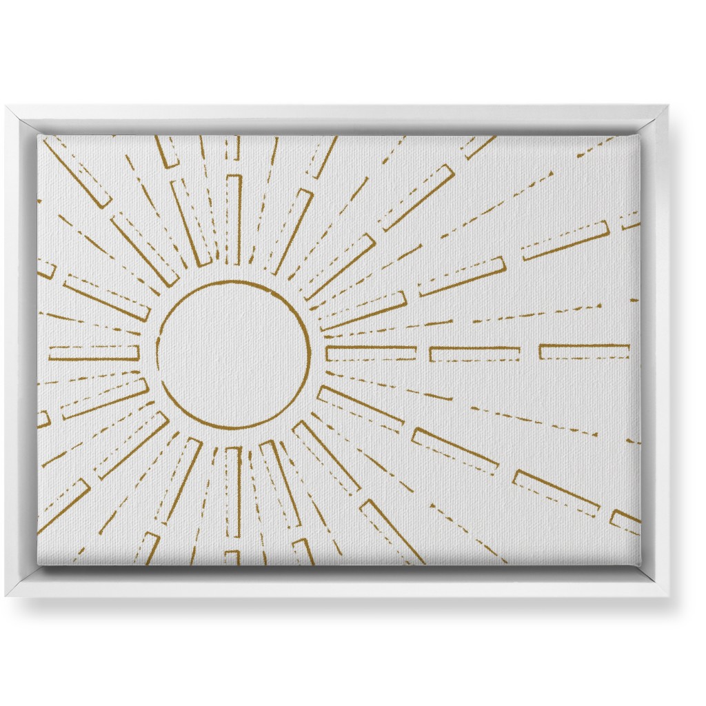 Midcentury Sunburst Wall Art, White, Single piece, Canvas, 10x14, White