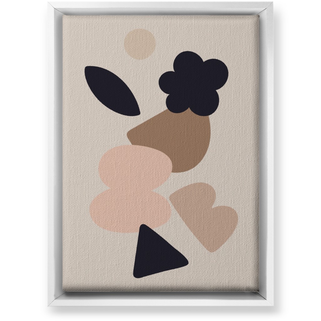 Collage Abstract - Neutral Wall Art, White, Single piece, Canvas, 10x14, Beige, Pearl