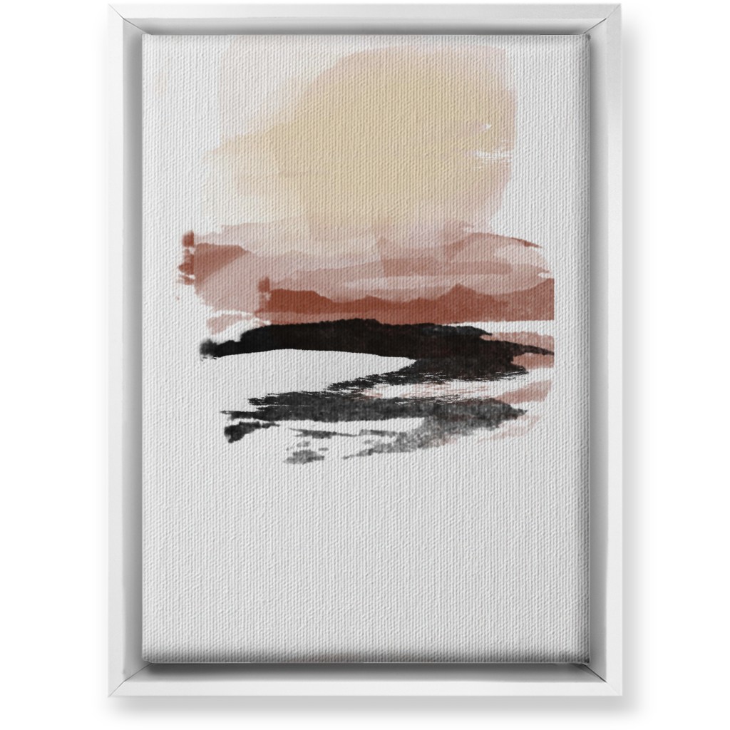 Abstract Sunset - Multi Wall Art, White, Single piece, Canvas, 10x14, Pink, Bright Pink