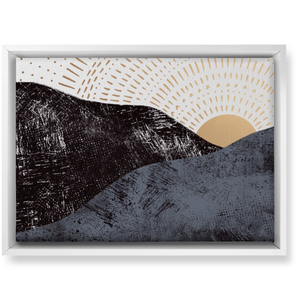 Sunrise on Mountains - Earth Tones Wall Art, White, Single piece, Canvas, 10x14, Multicolor