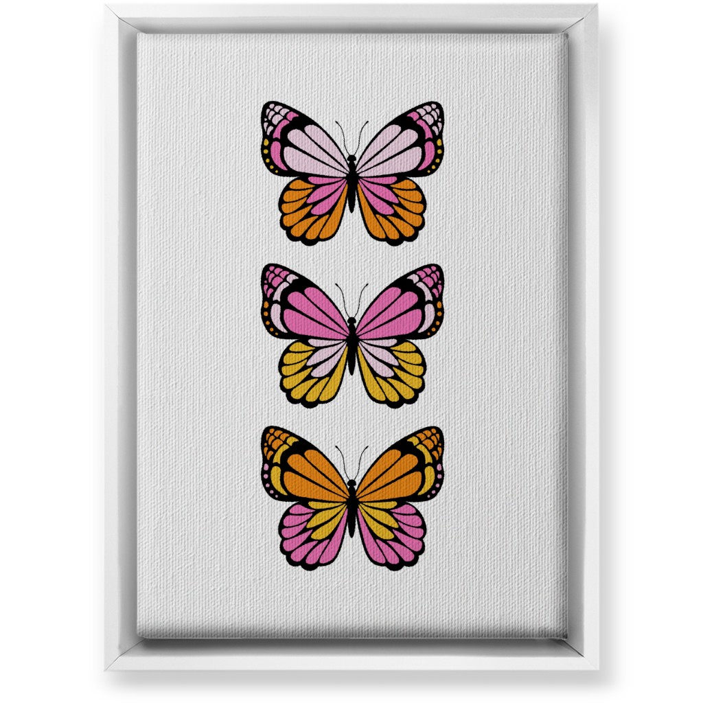 Butterfly Y2k - Warm Wall Art, White, Single piece, Canvas, 10x14, Multicolor