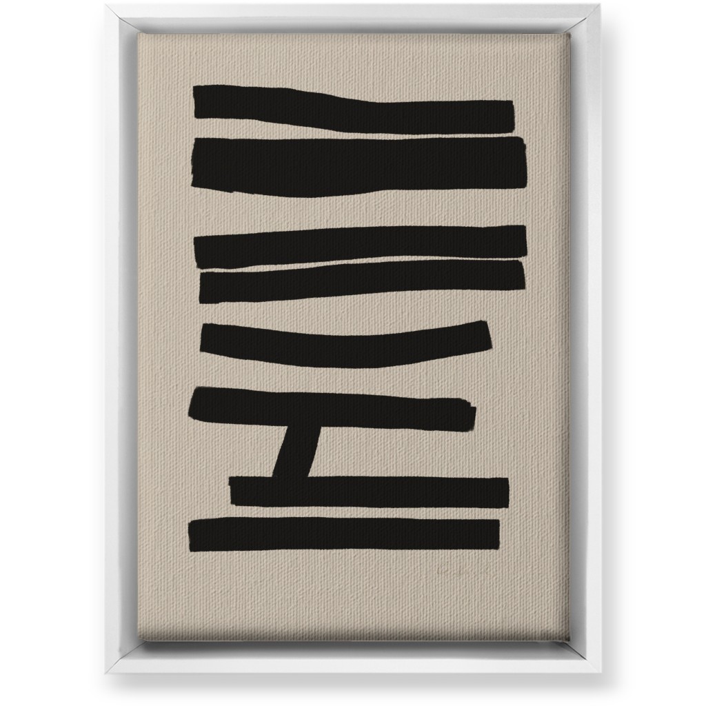 Bold Abstract Stripes Wall Art, White, Single piece, Canvas, 10x14, Black