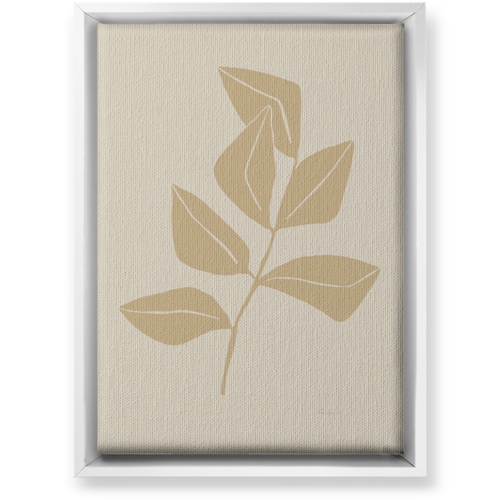 Ficus Botanical - Neutral Wall Art, White, Single piece, Canvas, 10x14, Beige