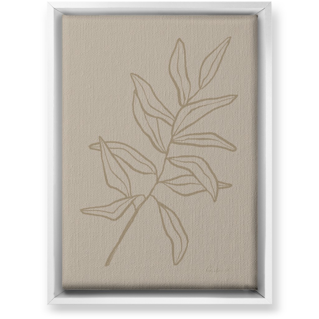 Botanical Eucalyptus Wall Art, White, Single piece, Canvas, 10x14, Beige