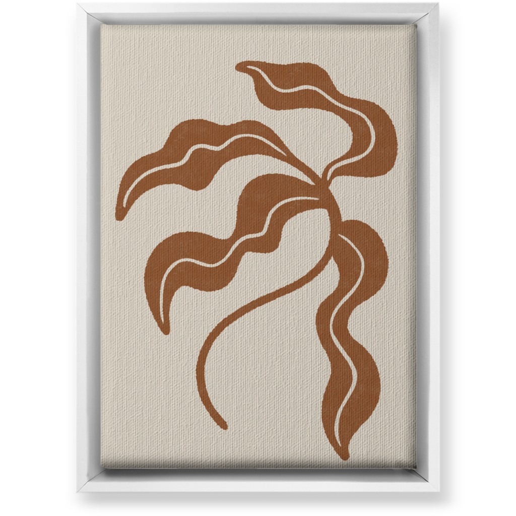 Minimalist Foliage - Neutral Wall Art, White, Single piece, Canvas, 10x14, Beige, Pearl