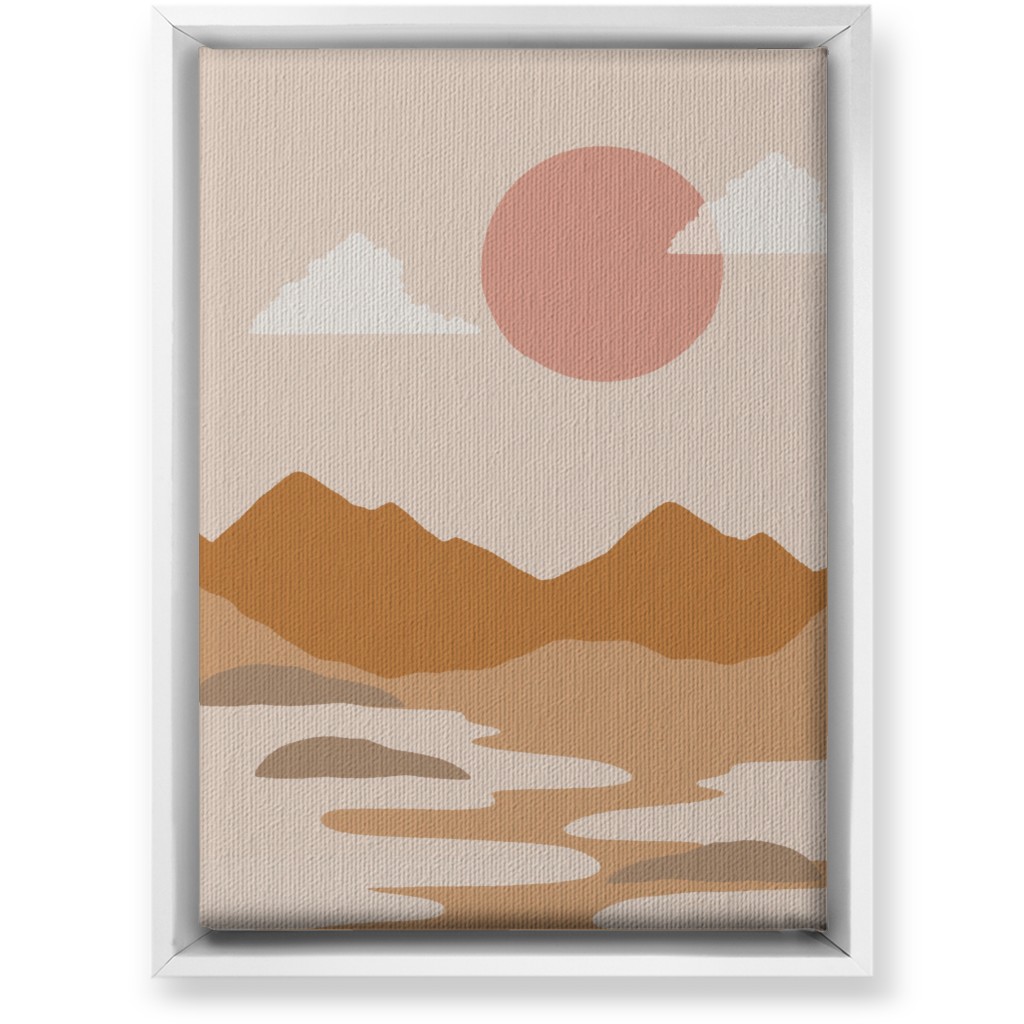 Abstract Mountain Landscape - Neutral Wall Art, White, Single piece, Canvas, 10x14, Orange