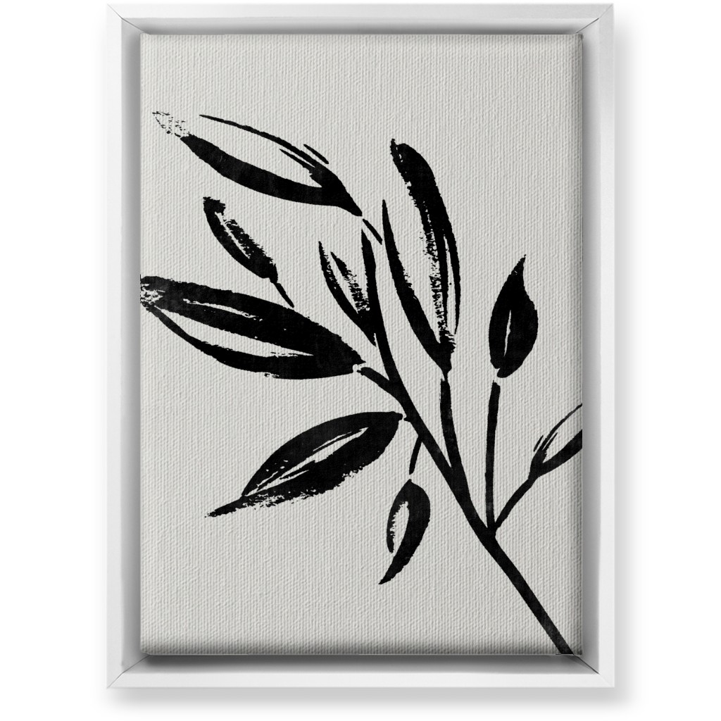 Zen Brush - Black and Beige Wall Art, White, Single piece, Canvas, 10x14, Gray