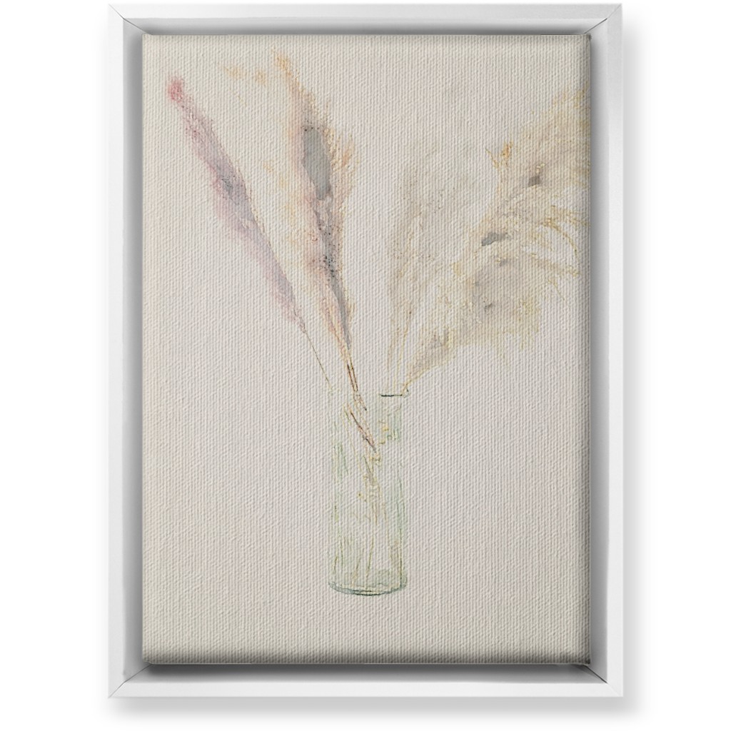 Pampas Grass Watercolor - Neutral Wall Art, White, Single piece, Canvas, 10x14, Beige