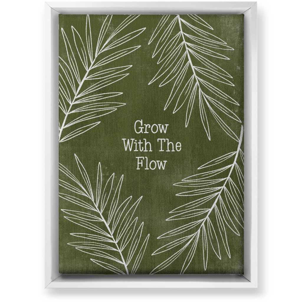 Grow With the Flow - Green Wall Art, White, Single piece, Canvas, 10x14, Green, Classic Green