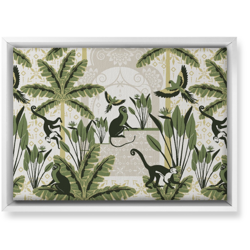 Exotic Tropical Garden Wall Art, White, Single piece, Canvas, 10x14, Green