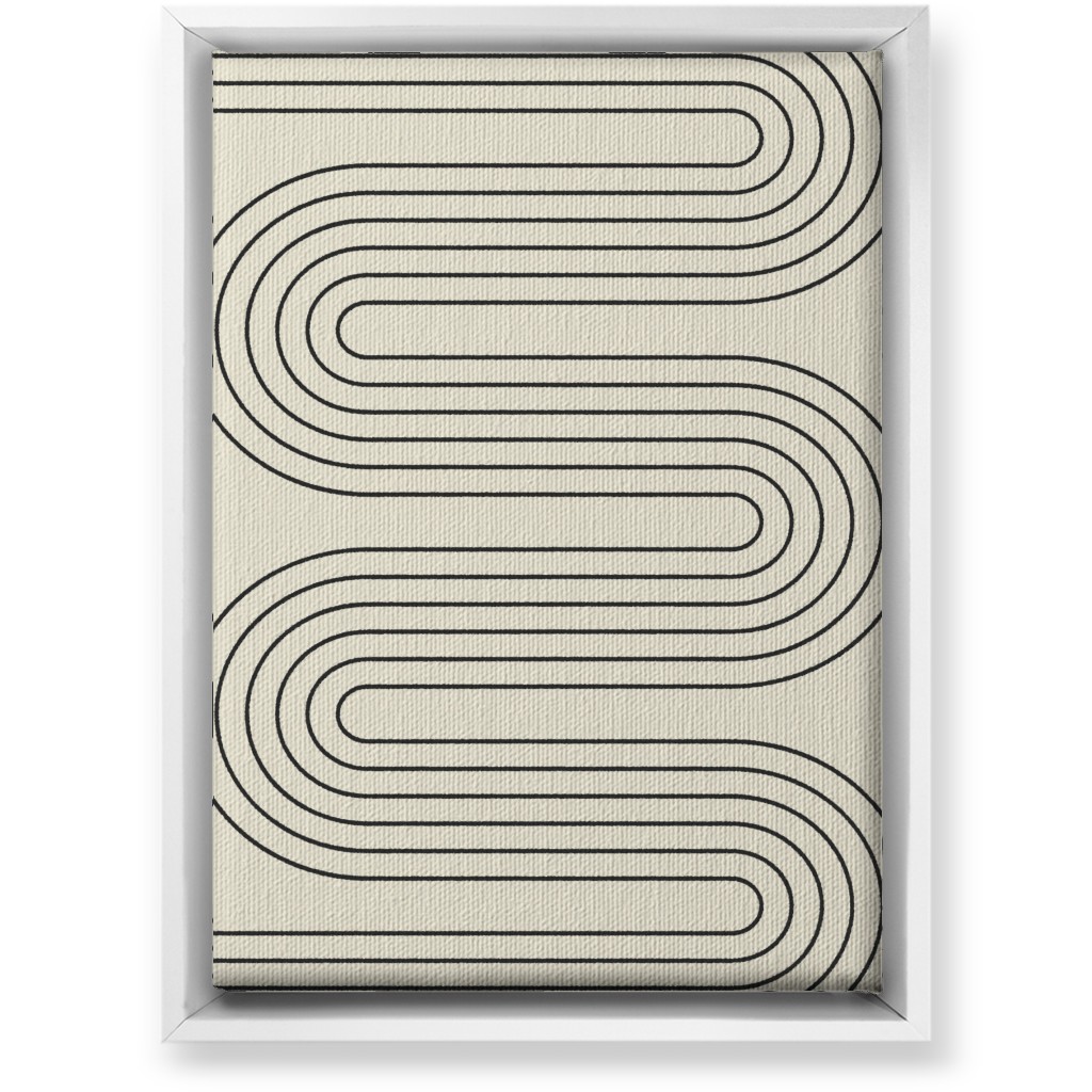 Geometric Abstract Lines - Neutral Wall Art, White, Single piece, Canvas, 10x14, Beige