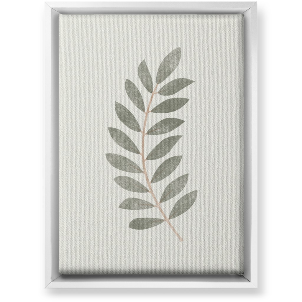 Botanical Leaf Ii Wall Art, White, Single piece, Canvas, 10x14, Green