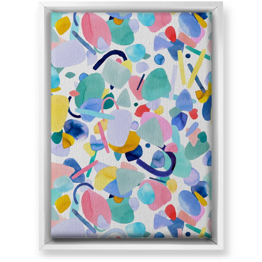 Abstract Geometric Shapes - Multi Wall Art, White, Single piece, Canvas, 10x14, Multicolor