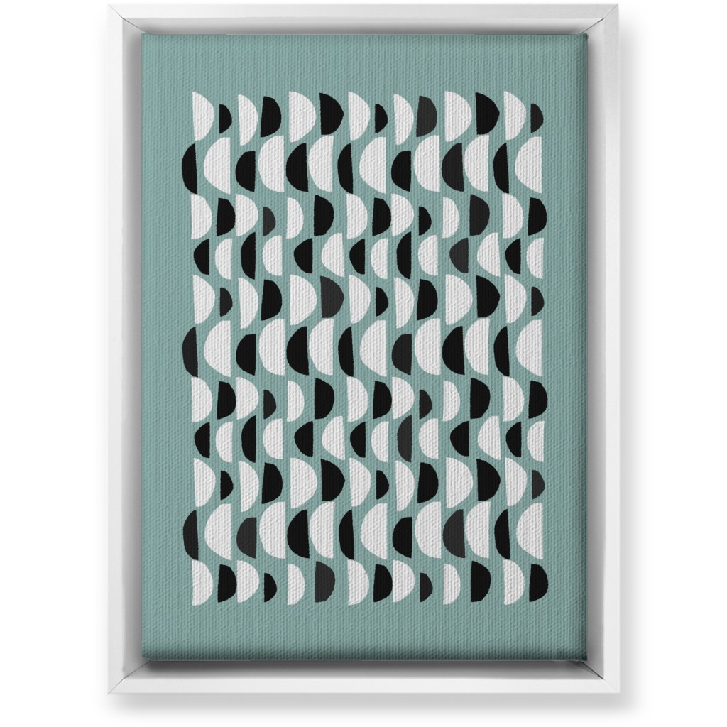 Abstract Scandi Half Moons - Green Wall Art, White, Single piece, Canvas, 10x14, Green